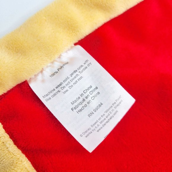 Disney Baby Red Winnie the Pooh Rattle Lovey Security Blanket Infant Plush Toy - Picture 10 of 12